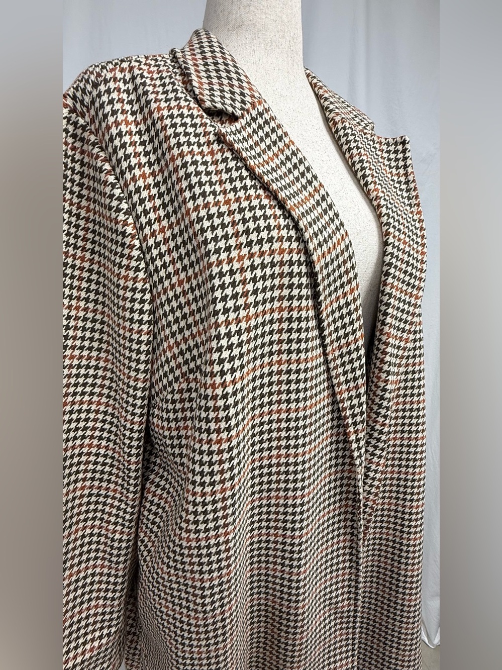 J. Jill Houndstooth Blazer in Cream, Brown & Orange